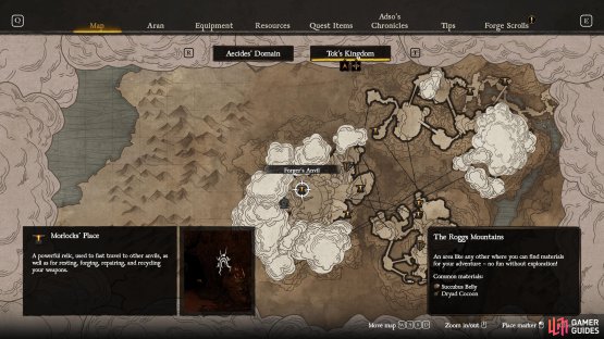 Make your way to the Morlock’s Place anvil in The Roggs Mountains in Tok’s Kingdom.