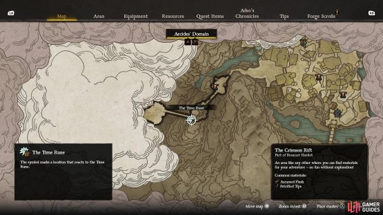 Visit the broken bridge leading to the Crimson Fort to find the Blue Lady and get the Time Rune.