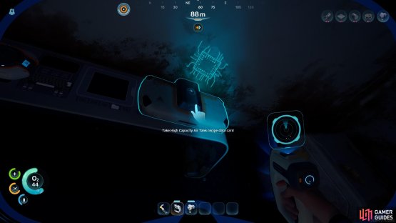 Enter the Cicada ruins, turn left and search atop a console to find the blueprints for the High Capacity Air Tank.