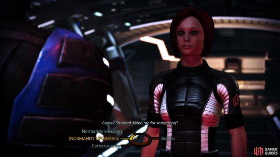 Make sure you talk to your companions on the Normandy to gather upgrade ideas for the Normandy,