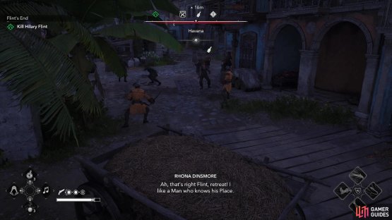 Follow Rhona and she’ll distract the guards for you,