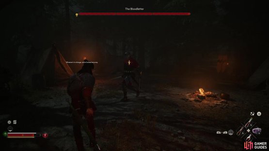 If you destroyed the barrels at least once, The Bloodletter will appear after you deal with the barrels at the final camp.