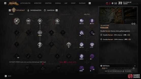 as well as crafting-related perks.
