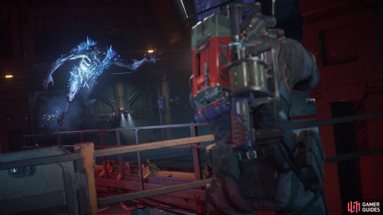 The Protomolecule Hybrid will chase you through the halls of the facility.
