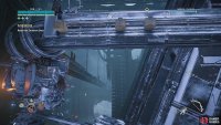 Traverse the mechanical structure into the next room