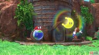 Toss Cappy at the globe to deposit the moons