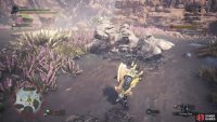 When depleted of mud reserves, the Barroth may seek a muddy pool to wallow in