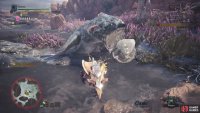 The Jyuratodus can spit globs of viscous mud, which will hinder you if you fall into it