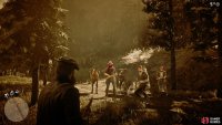 Aim for Dead Eye headshots during the standoff with the three men