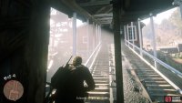 Dash up the conveyor rather than trading shots with the Pinkerton at the top