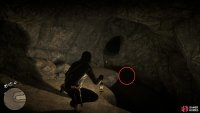at the end of the passageway, turn left and leap to the ledge below the hole
