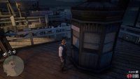 It&rsquo;s on a sill of the blue octogonal structure on the docks