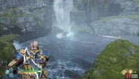 Break the wooden boards to lower the water level
