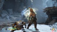 Dodge roll to the side of Magni’s sword strikes.