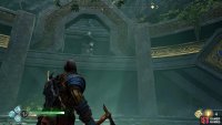 A raven awaits in the Valkyrie chamber.