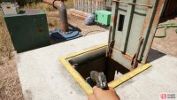 open the bunker and dive into the water below