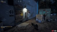 head around back to find a barricade you can destroy and access a switch