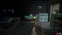 open the cabin door and find the stash within.