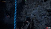 use the grapple point on the bridge and swing behind to continue on