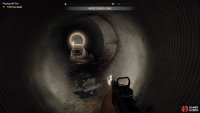 follow the pipe to the end and back outside first