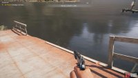 dive into the water from this position to find a window you can enter