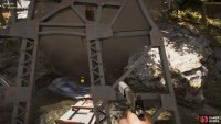 climb out the window near the controls and dive under here