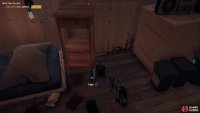 the Lighter is by the bed on the floor.