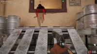 use the pallet to reach the window for a ledge Takedown.