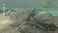Kass is playing the accordion by the shore