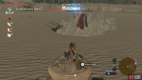 Detonate the bomb as the Molduga throws it up in the air, trying to attack it