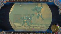 Palme is at a dead end being jumped on by Blue Bokoblins