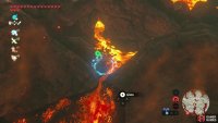 Drop down a significant amount to reach the ring right above the lava river.