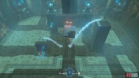 but more importantly than that, you can use the chest to hold down the button and get rid of one of the waterfalls.