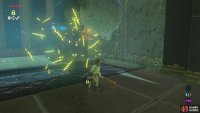 Use Stasis to force the boulder into the door