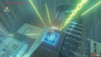 Stand on the pressure plate to change the conveyor belt then use stasis on the stone see-saw.