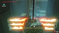 you’ll be need to climb onto the top of the block to avoid these double flame walls.