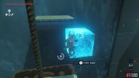 Create an ice cube and hop off the block onto it