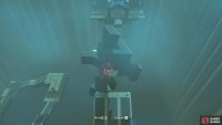 You’ll first need to grab the key from the treasure chest on the underside of the structure. 