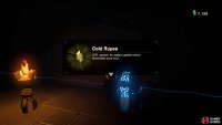 The burning vines will set a wooden platform on fire, dropping a Gold Rupee chest.