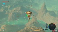 To reach all the platforms, glide down from atop the nearby crag to the north.