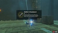 Inside is a Soldier’s Broadsword. Not worth the effort unless the other weapons fell off the edge.