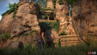 Climb the cliffs to reach the upper platform