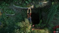 Drop into the hole in the head of the statue