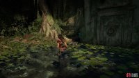 Nadine will crouch by the hole in the wall to help you find it