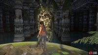 Go towards the statue at the back to find the tunnel beneath the water