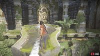 Swing across to the top of the fountain-like structure