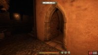Use the key to open the door to the storeroom.