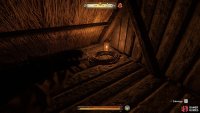 As you enter the shed, walk up the ladder to the right to find the rope in the corner beside a lantern. 