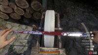 Weapons are repaired using a Blacksmith’s Kit, but they must also be sharpened at a grindstone.