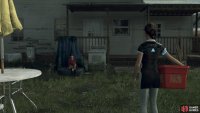 Take the clothes from the line outside and speak to Alice